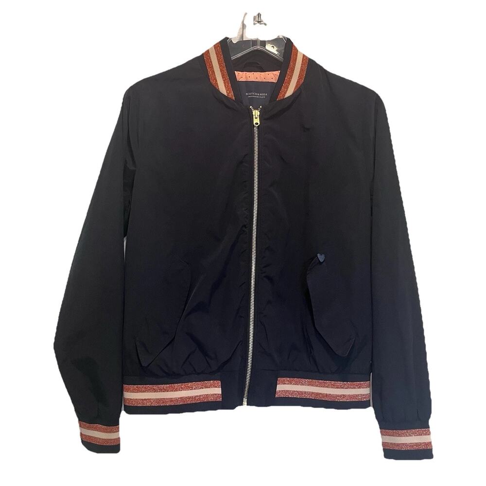 Scotch And Soda Blue Bomber Jacket Women’s Size Small/ Fruity Friday